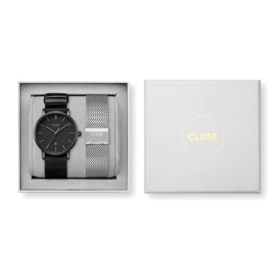 アラヴィス NATO レザー ブラック & メッシュベルト シルバー