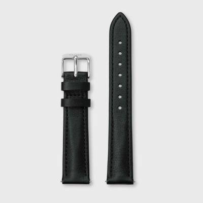 16mm / Mサイズ レザーベルト ブラック シルバー